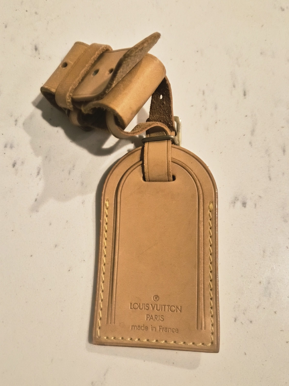 Louis Vuitton Tan Leather Luggage Tag